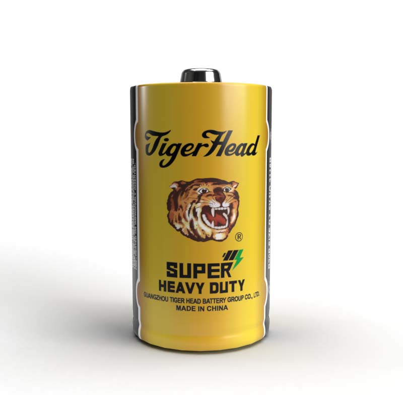 Batería de zinc-carbono Tiger Head para trabajo pesado, tamaño D, R20p