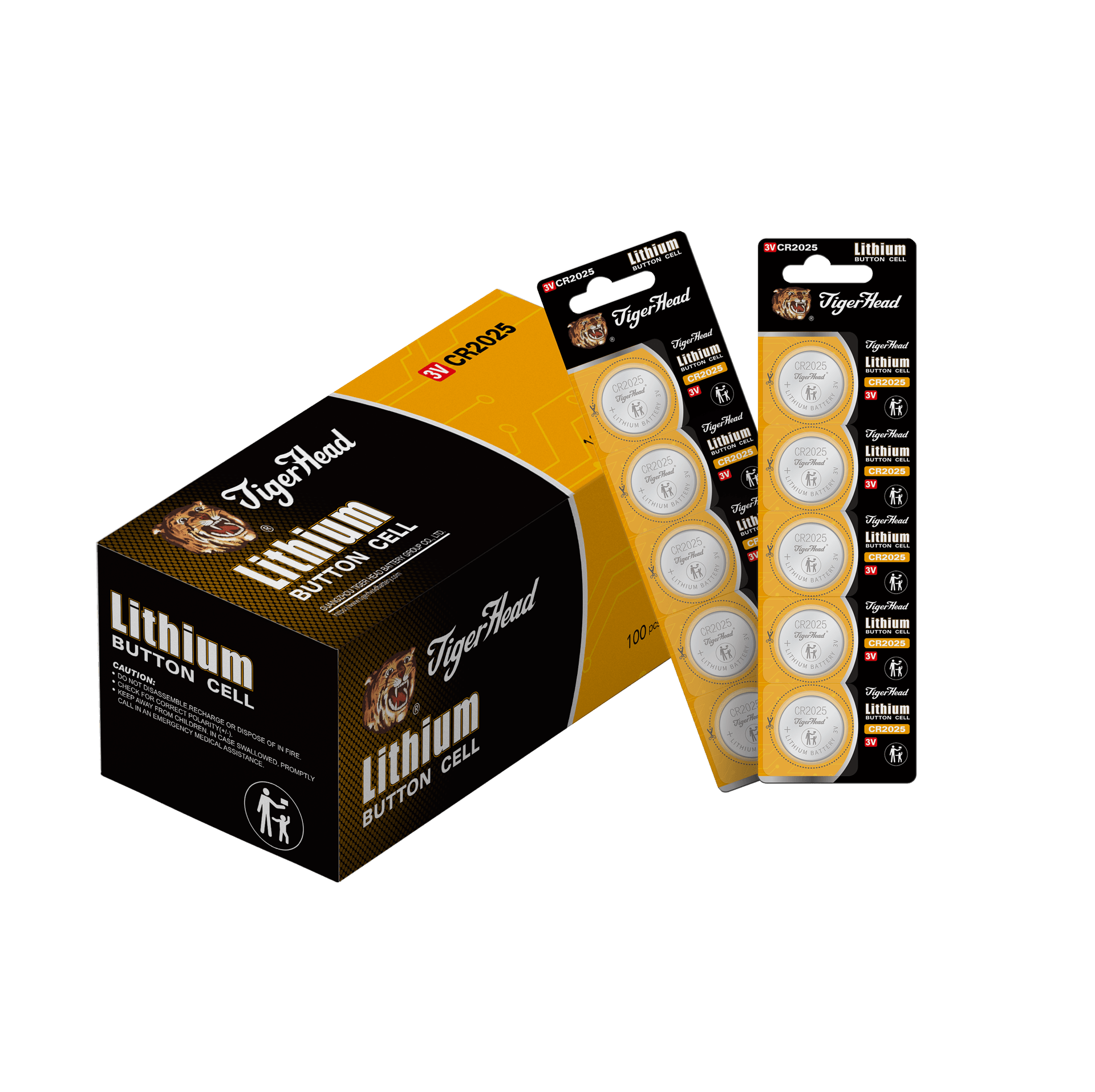 Pila de botón de litio Tiger Head de 3V Cr2016/Cr2032/Cr2025