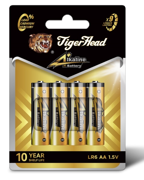PILAS ALCALINAS TIGER HEAD A+ LR6 TAMAÑO AA