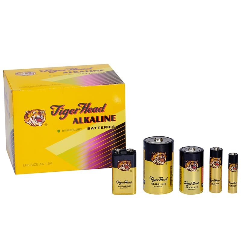 Diferentes tipos de pilas alcalinas secas - Tiger Head
