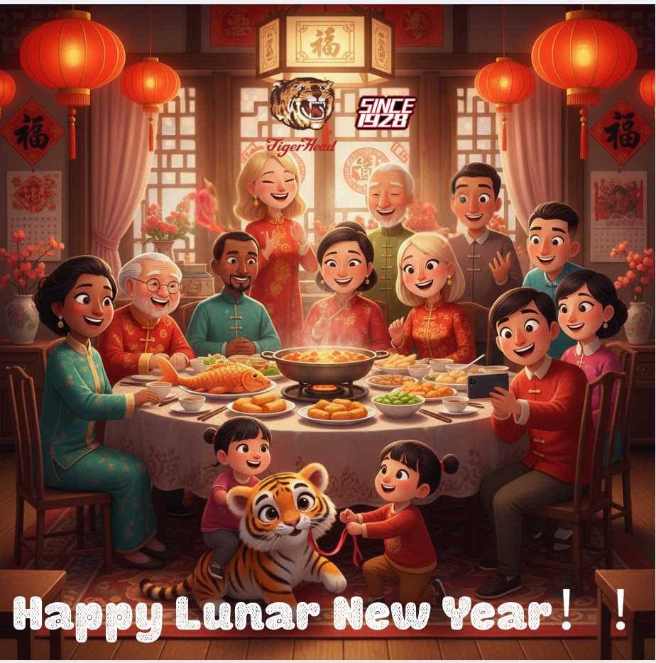 Aviso de vacaciones del Festival de Primavera del Grupo de Baterías Cabeza de Tigre